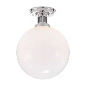 Visual Comfort by Ralph Lauren McCarren Medium Flush Mount Polished Nickel/Glass